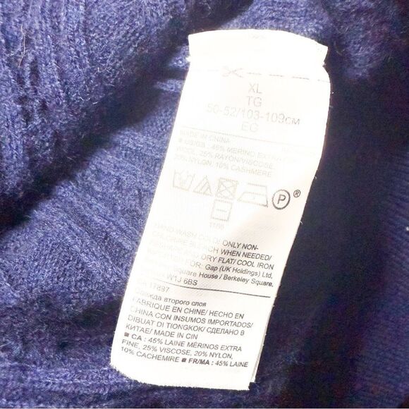 Banana Republic Women’s Navy Cable Knit Sweater XL - Italian Yarn by Filpucci - Picture 4 of 6